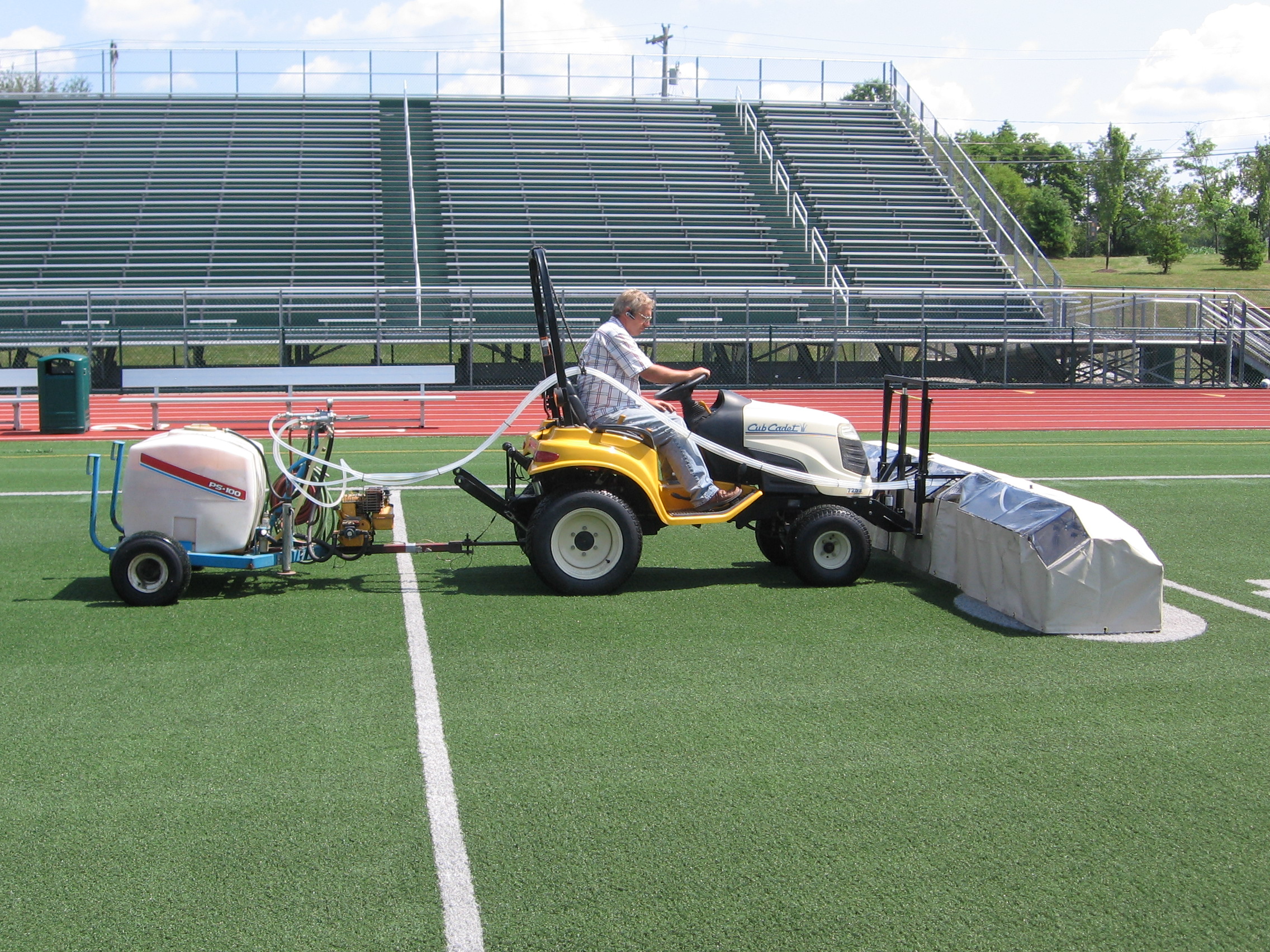 Our patent pending cleanser and disifnectant applicator is the best for turf.