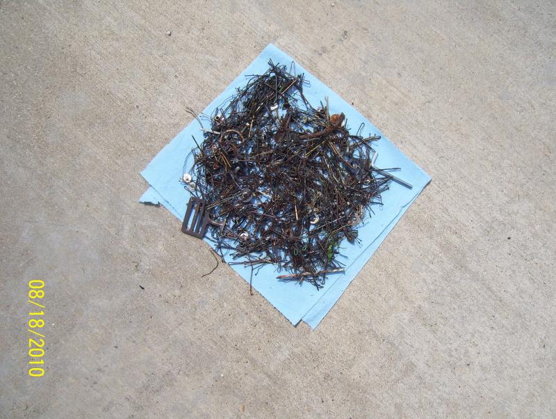 Metal removed from a turf field.